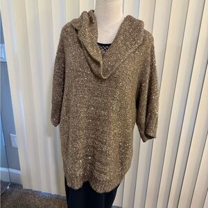 Chico's Shimmering Gold Cowl Neck Sweater